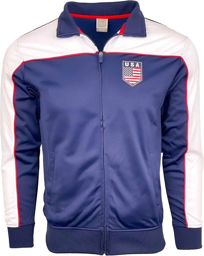 Just 4 Kicks Boy's USA Track Jacket, U.S. Full Zip Sweater Jacket For Kids - Image 3